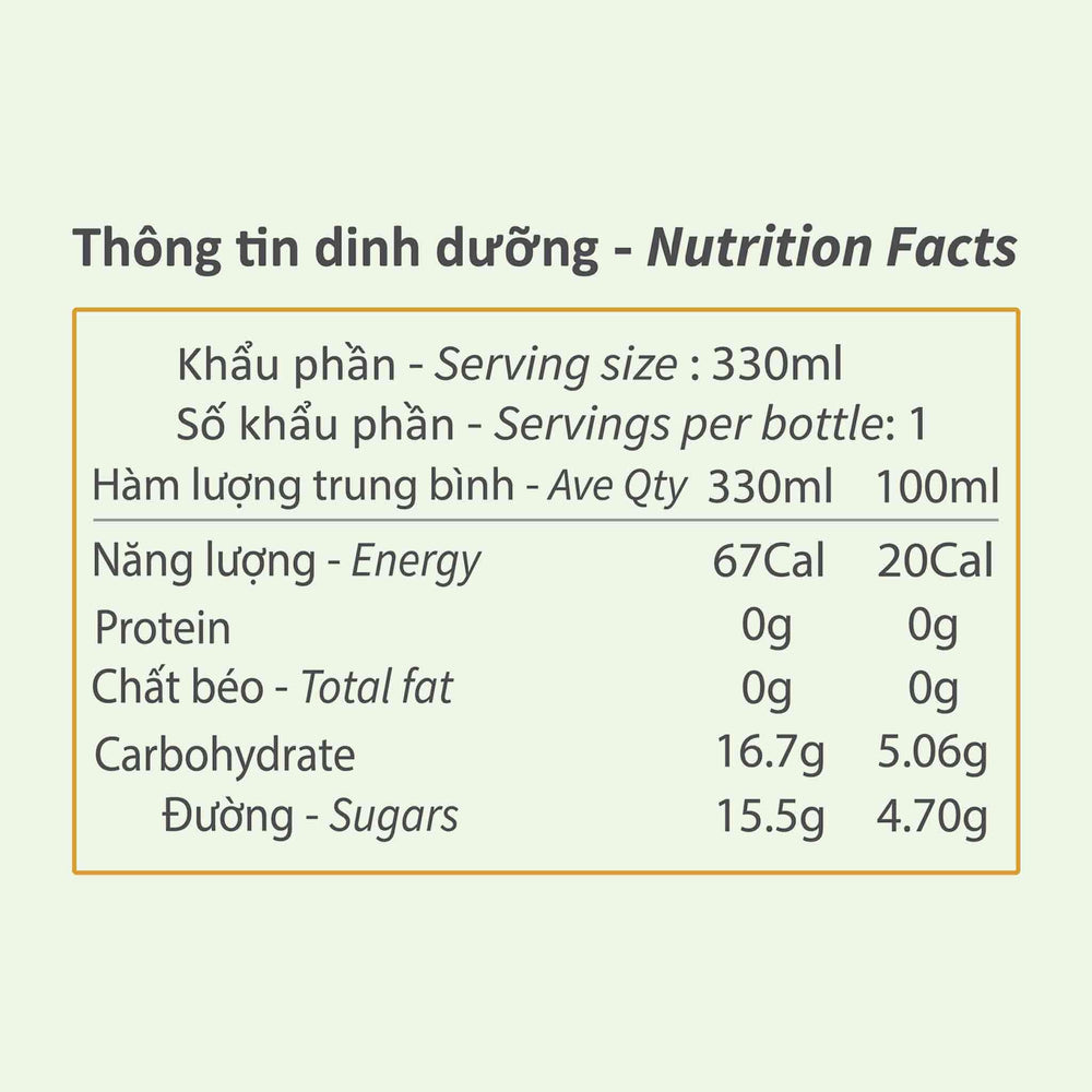 Daissy ginger beer nutrition facts per 100ml and per serving