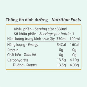Daissy lime ginger kombucha nutrition facts per 100ml and per serving
