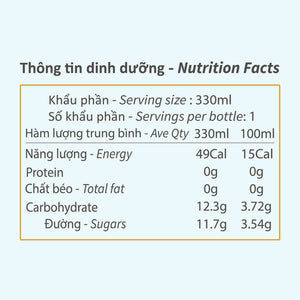 Daissy grape kombucha nutrition facts per 100ml and per serving